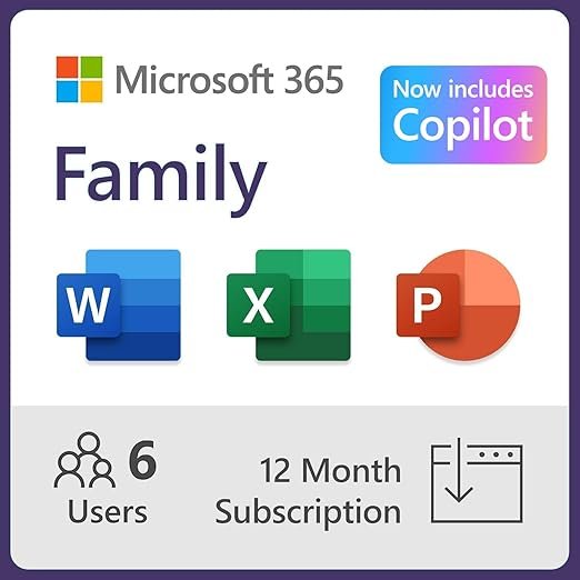 Microsoft 365 Family | 12-Month Subscription, Up to 6 People